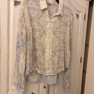 Free People Virgo Baby Button Down Blouse